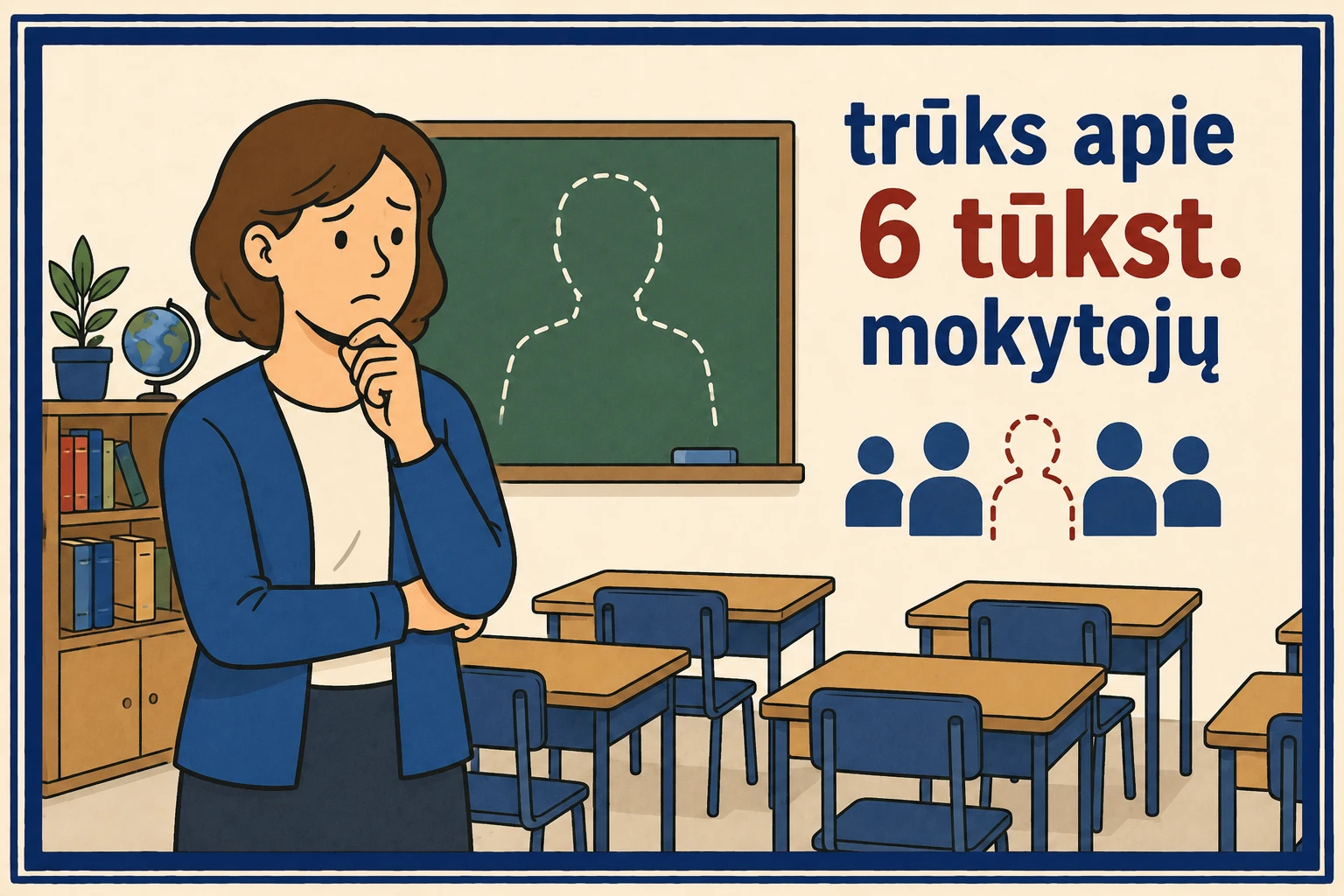 iki 2031 metu mokyklose truks apie 6 tukst mokytoju