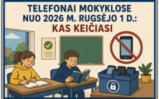 telefonai mokyklose nuo 2026 m rugsejo 1 d kas keiciasi